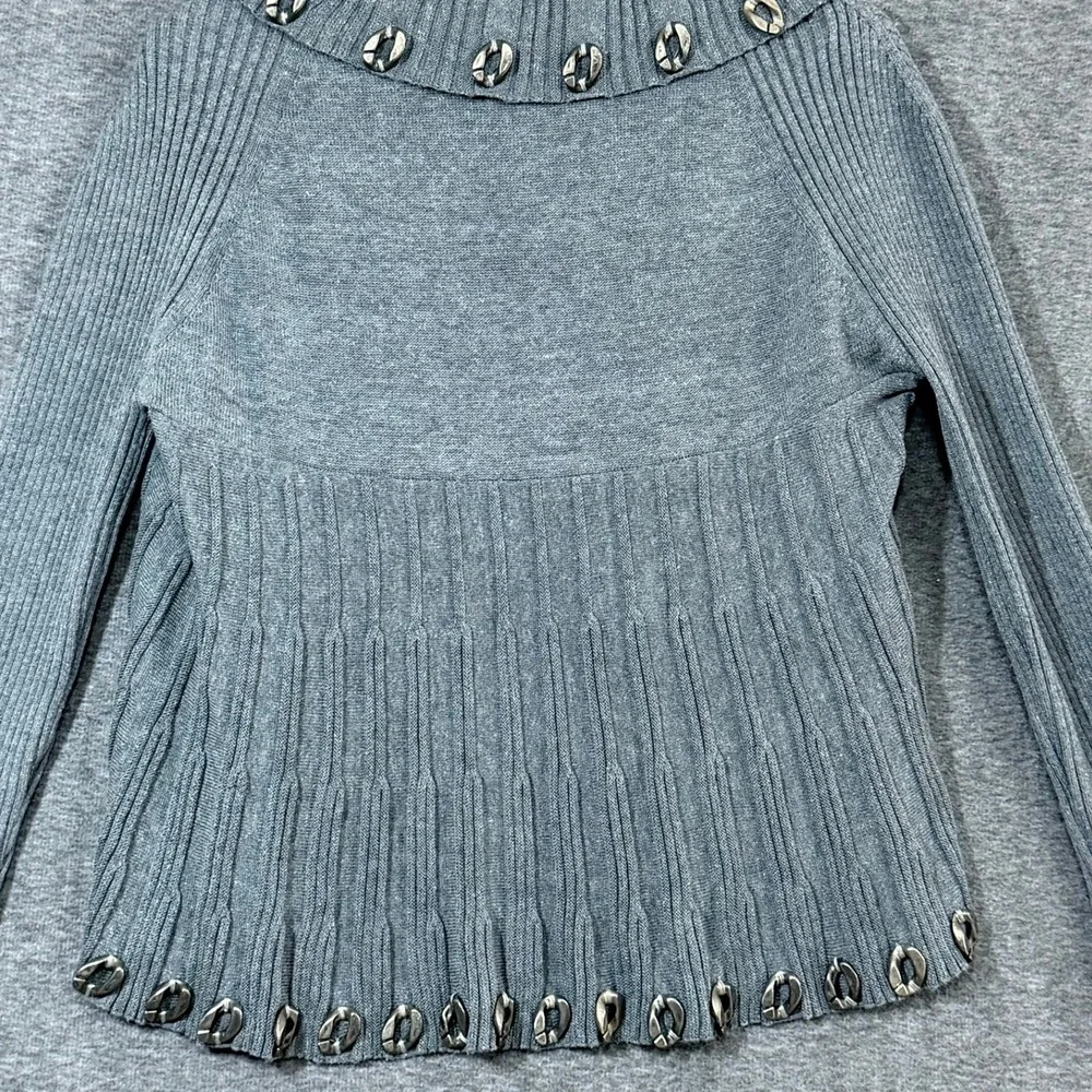 Angelz Apparel Women Cardigan L Grey Hardware Chain Unique Edgy Layer Grunge